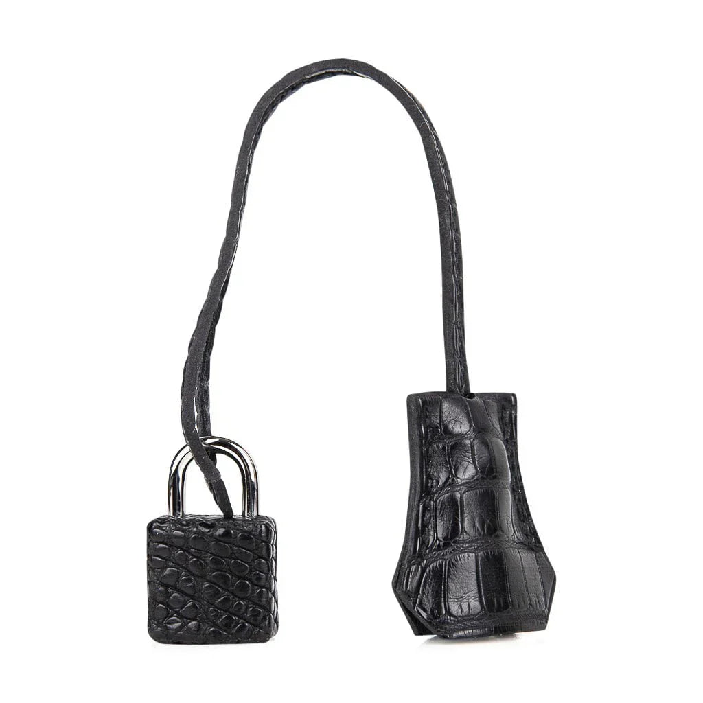 Birkin 25 HSS Bag Gris Perle / Black Matte Alligator Palladium Hardware