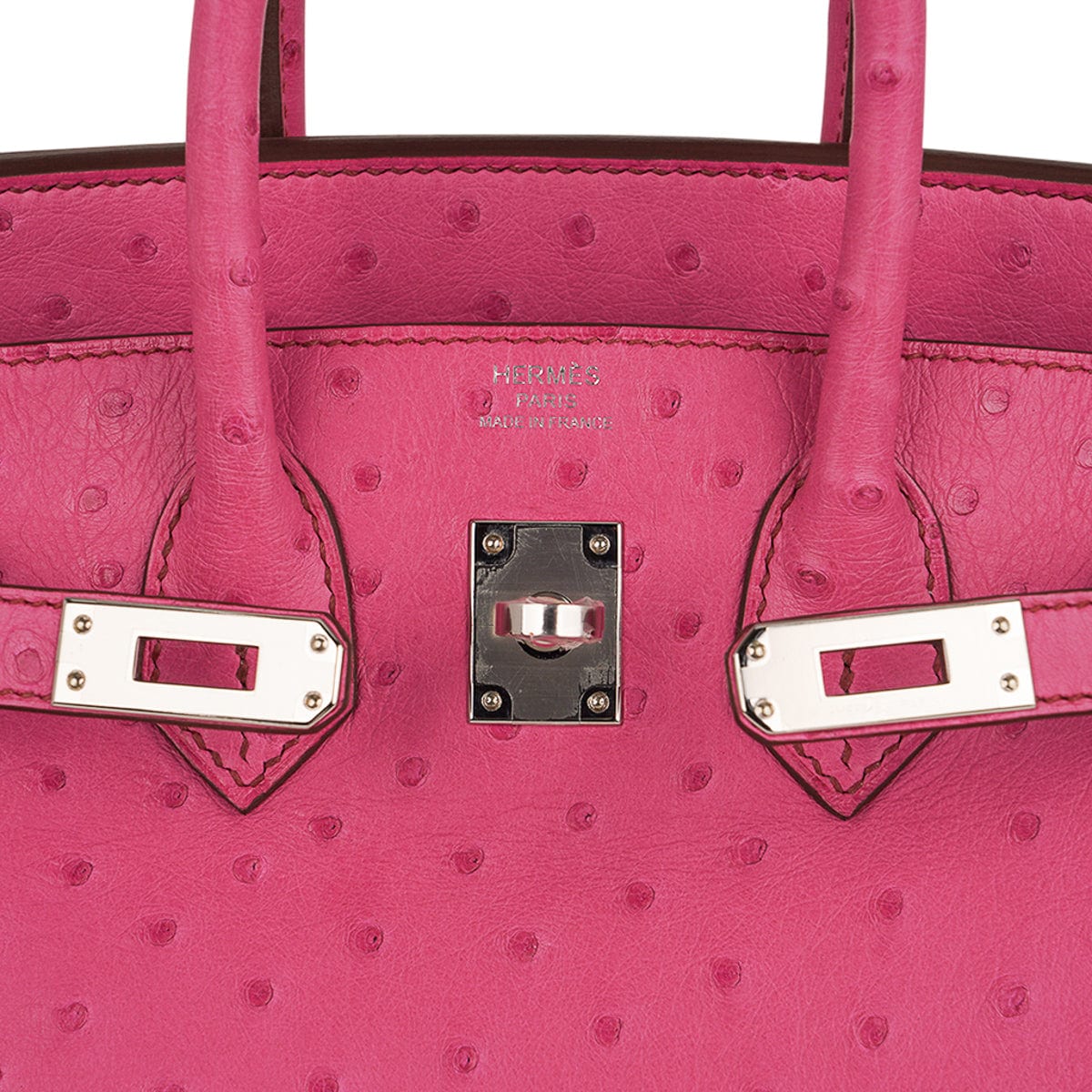 Birkin 25 Bag Fuchsia Ostrich with Palladium Hardware