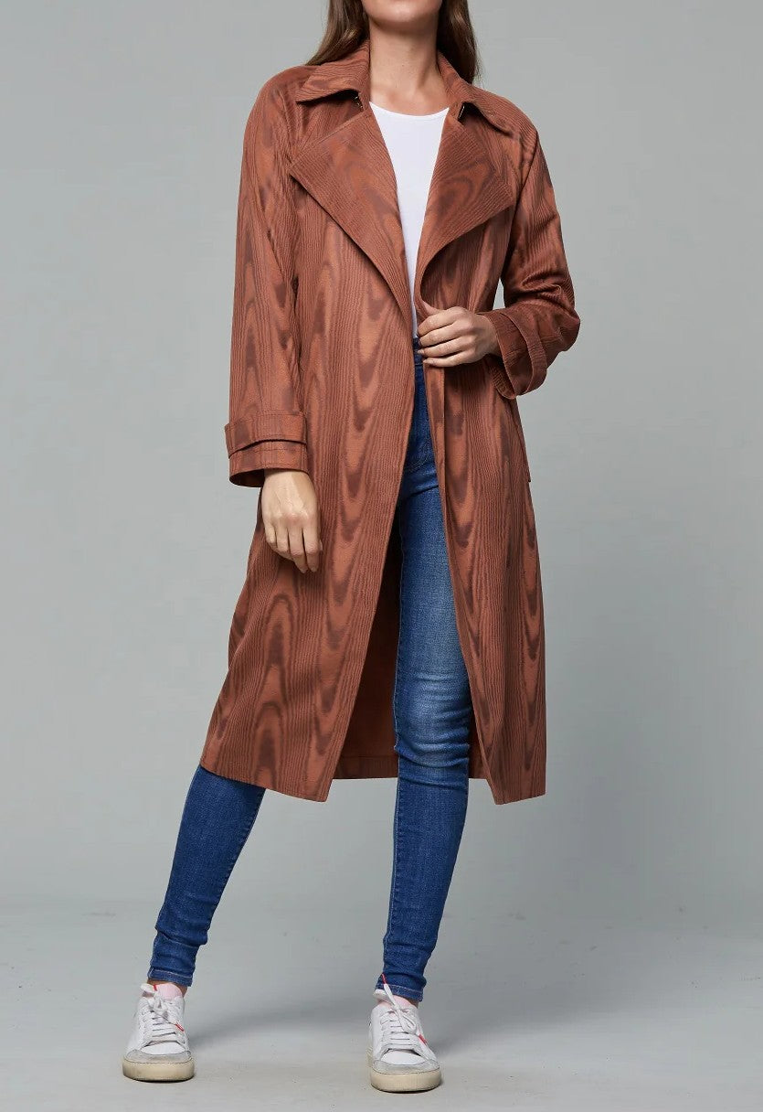 Langer Trenchcoat mit Taillengürtel