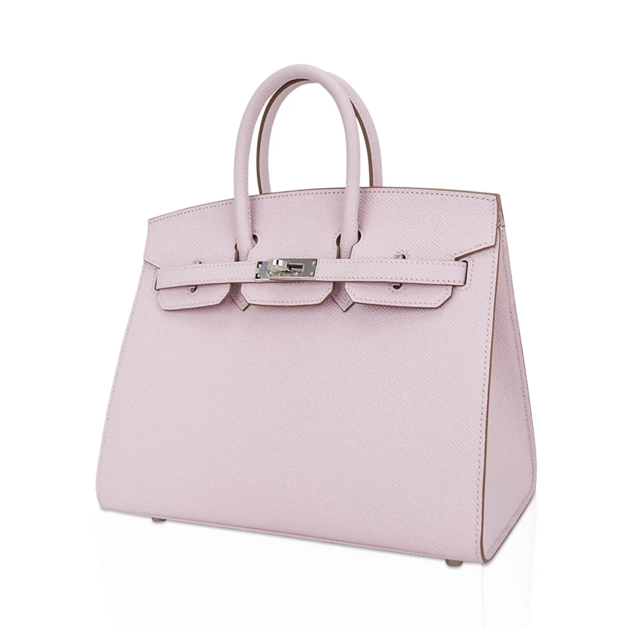 Birkin 25 Sellier Bag Mauve Pale Epsom Leather with Palladium Hardware