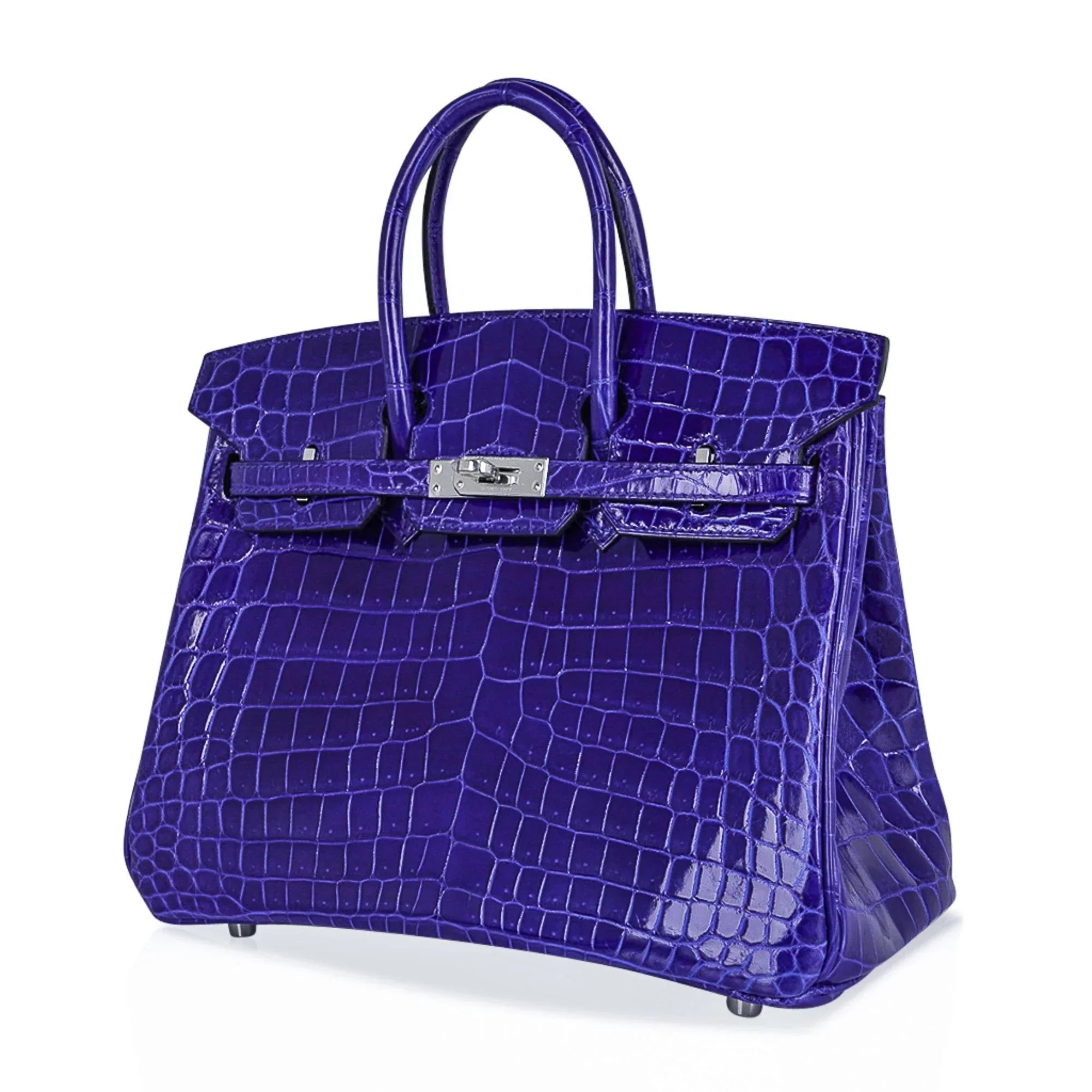 Birkin 25 Bag Blue Electric Crocodile Vivid Jewel Palladium Hardware