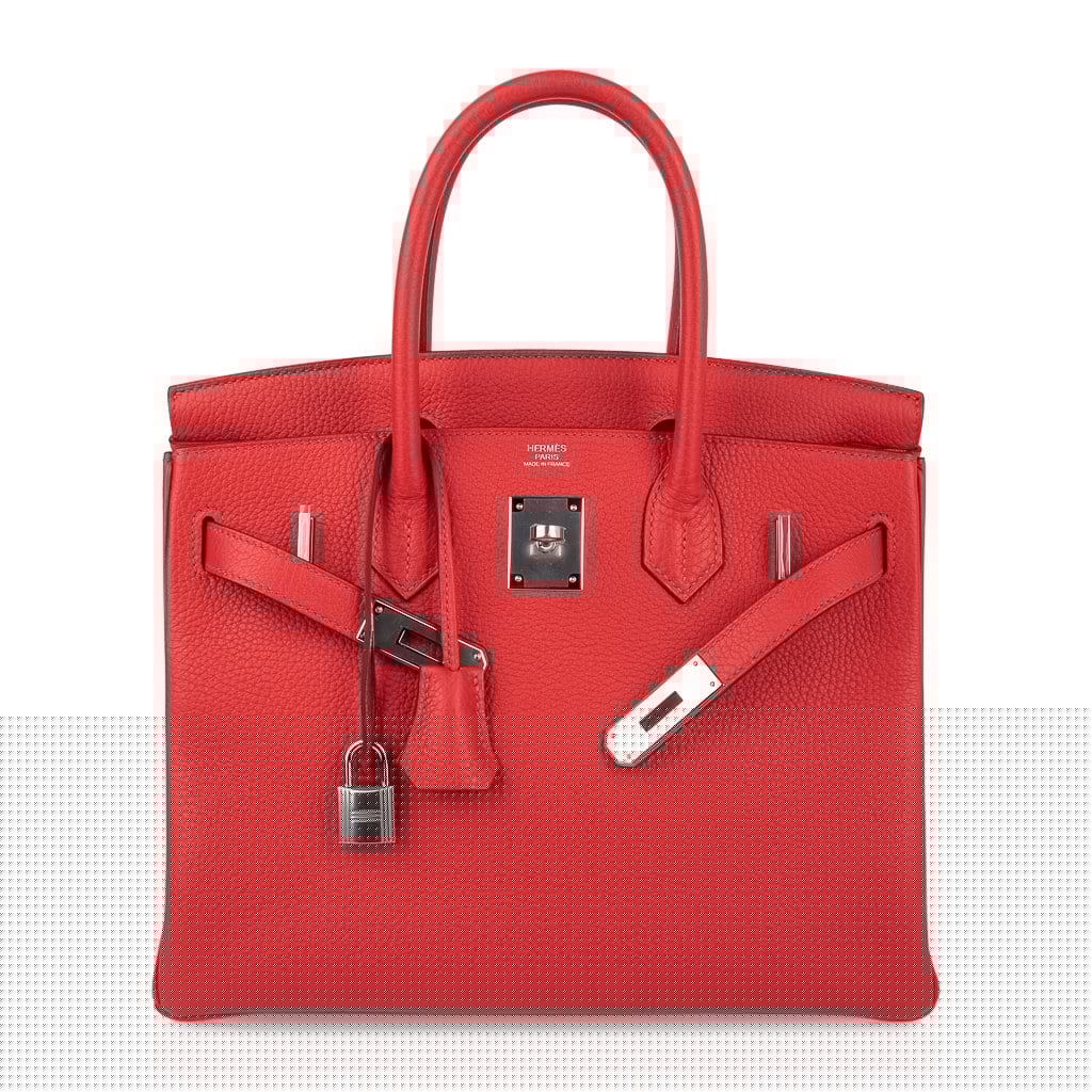 Verso Birkin 30 Bag Rouge Tomate & Natural Sable Togo Leather with Palladium Hardware