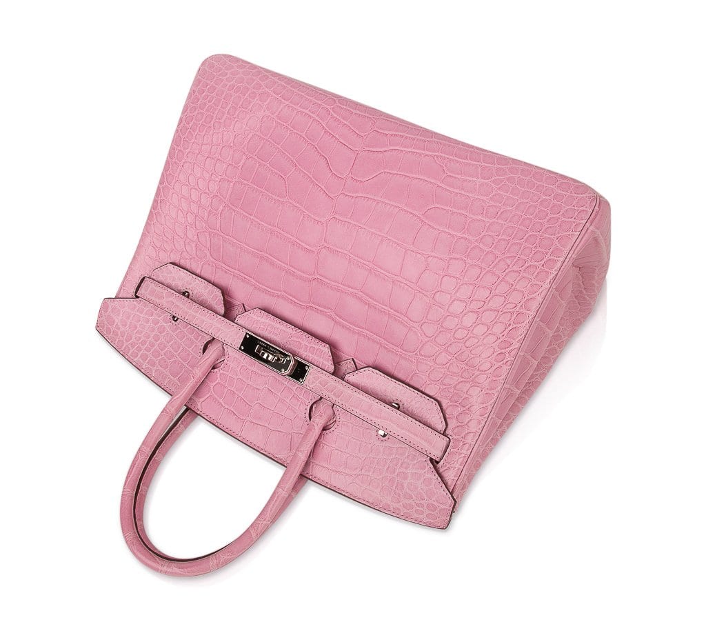 Limited Edition Birkin 35 Bag 5P Pink Matte Alligator with Palladium Hardware