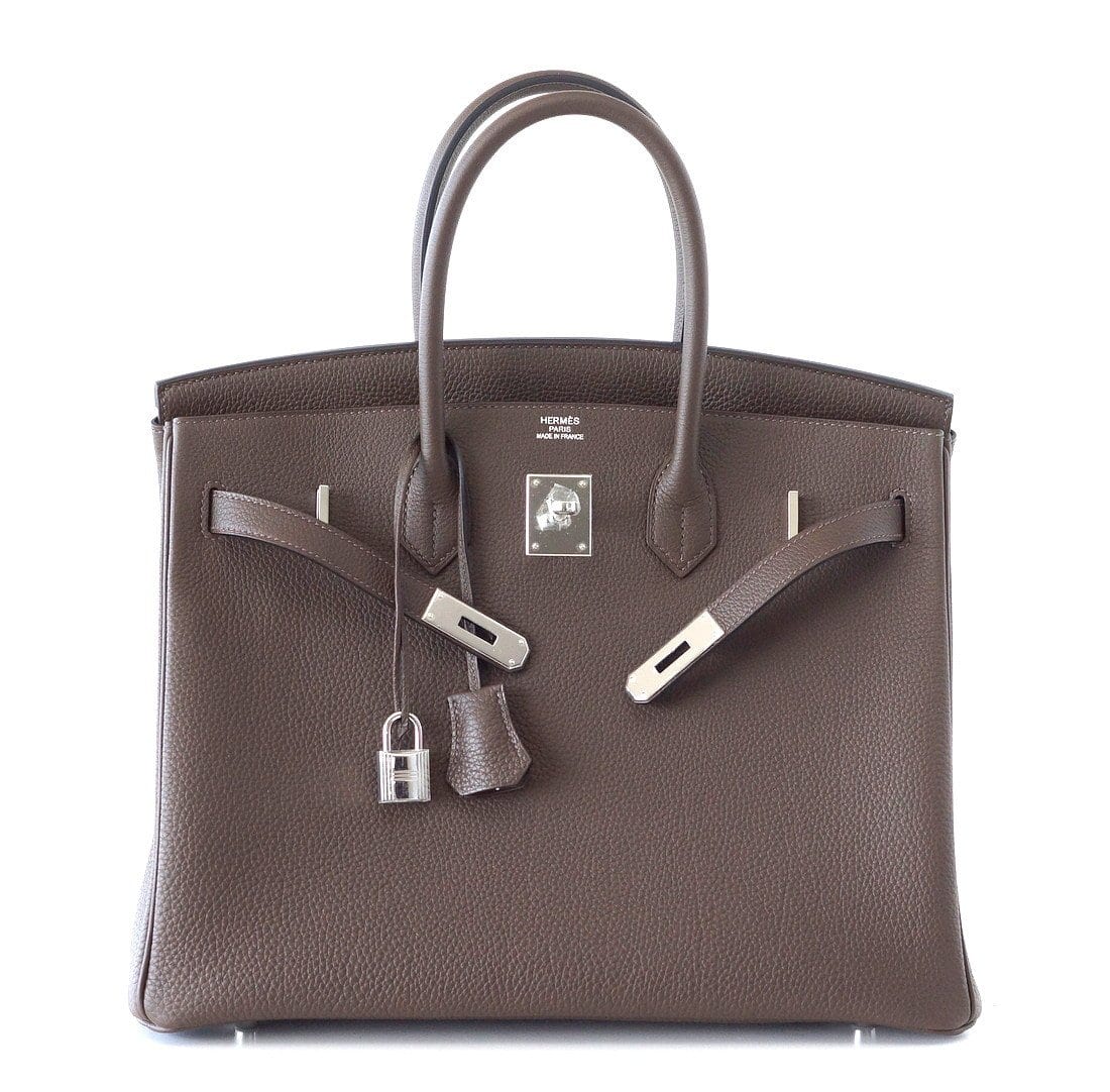 Birkin 35 Bag Ecorce (Bark) Taupe Togo Palladium