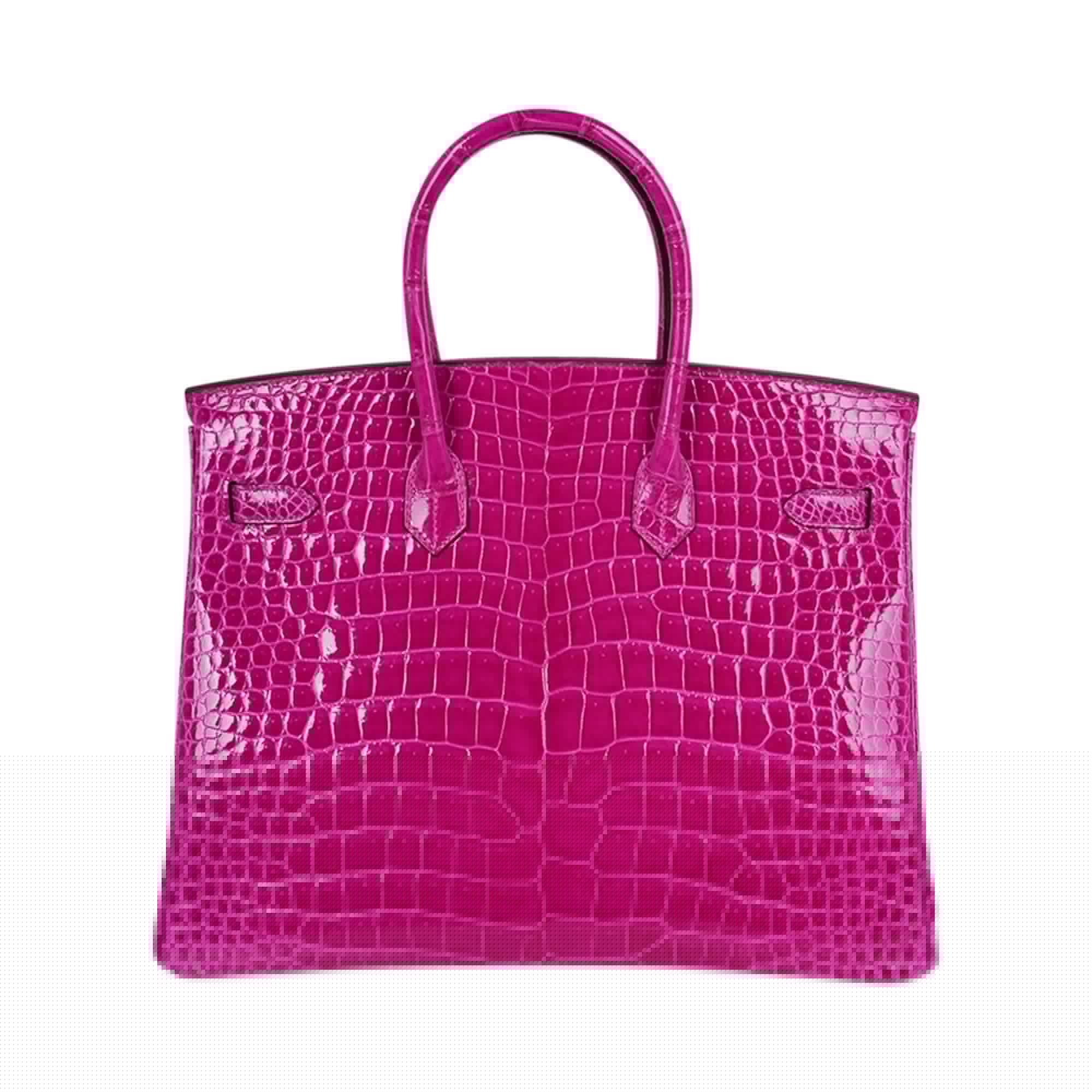 Birkin 35 Rose Scheherazade Porosus Crocodile Bag Gold Hardware