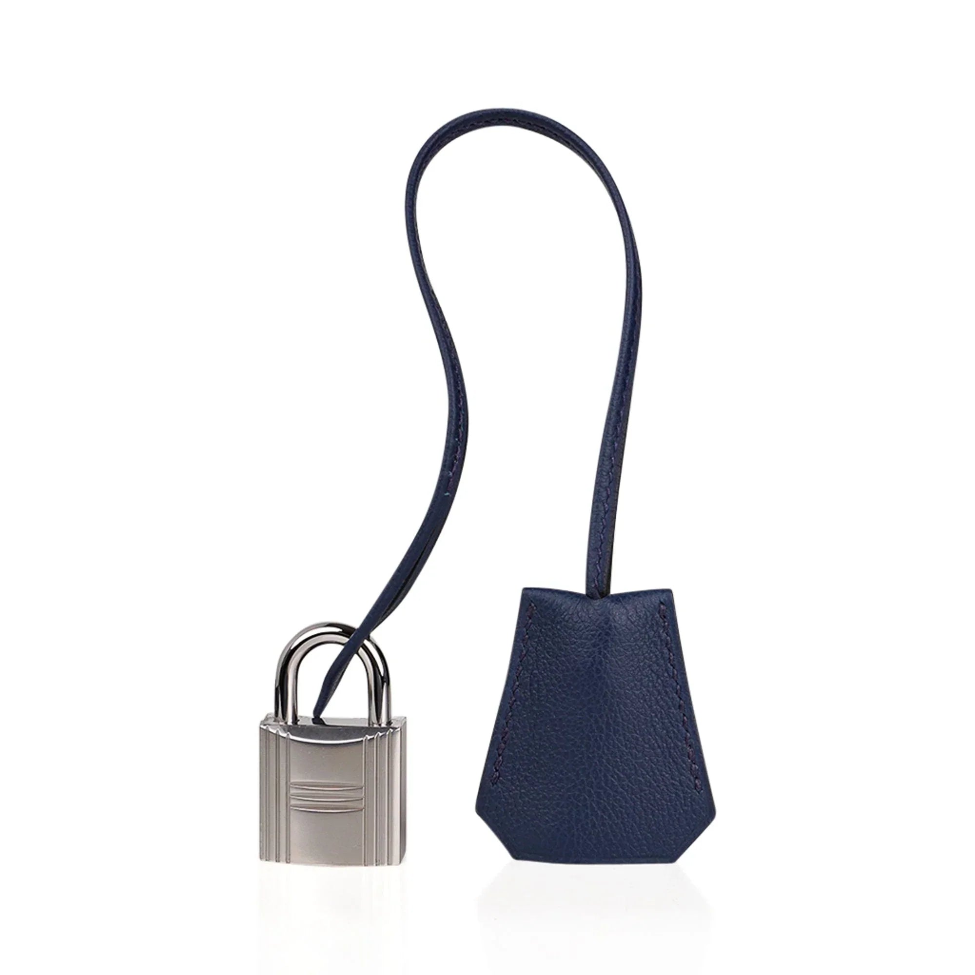 HAC Birkin 40 Bag Blue Nuit Felt and Blue de Malte Evercolor Leather with Palladium Hardware