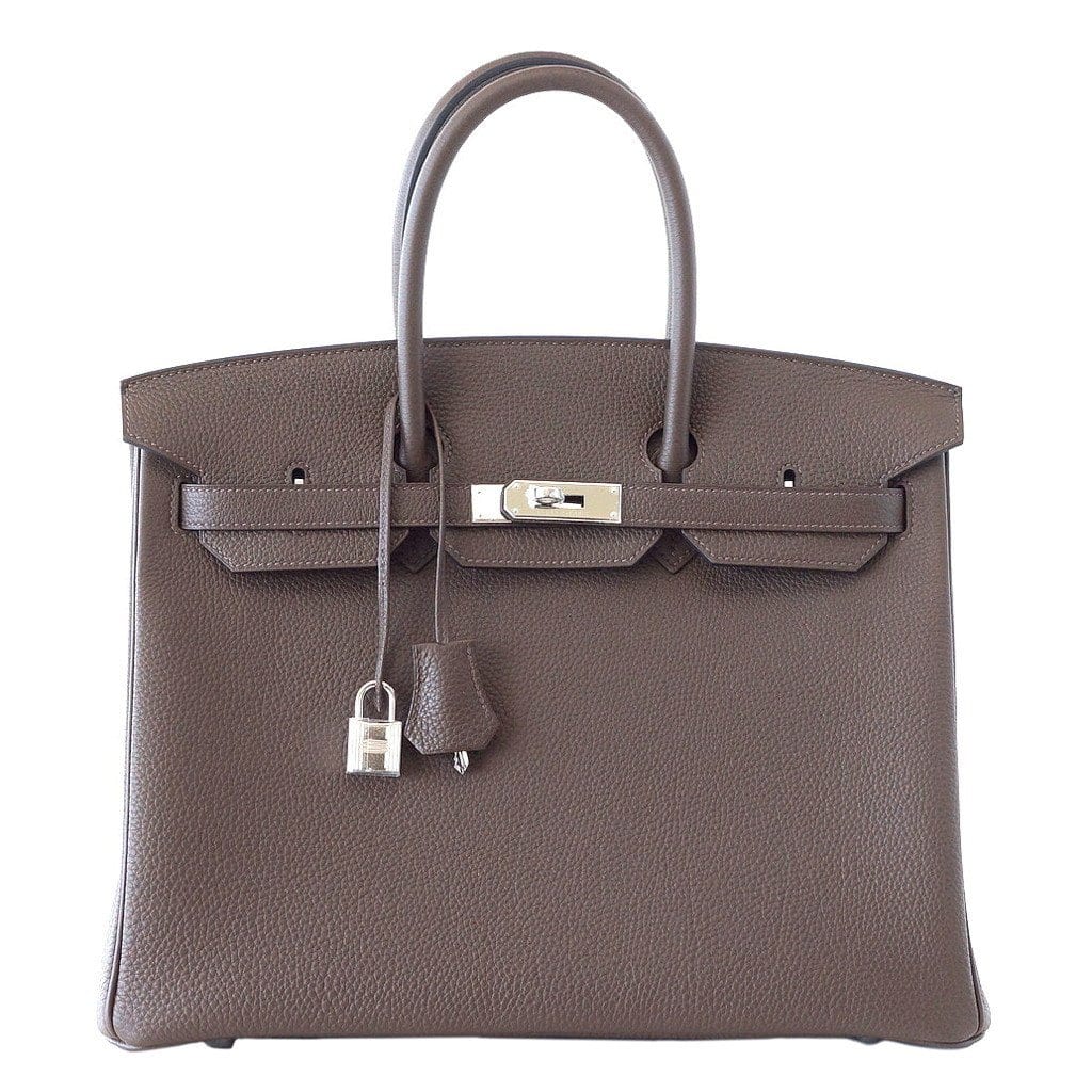 Birkin 35 Bag Ecorce (Bark) Taupe Togo Palladium