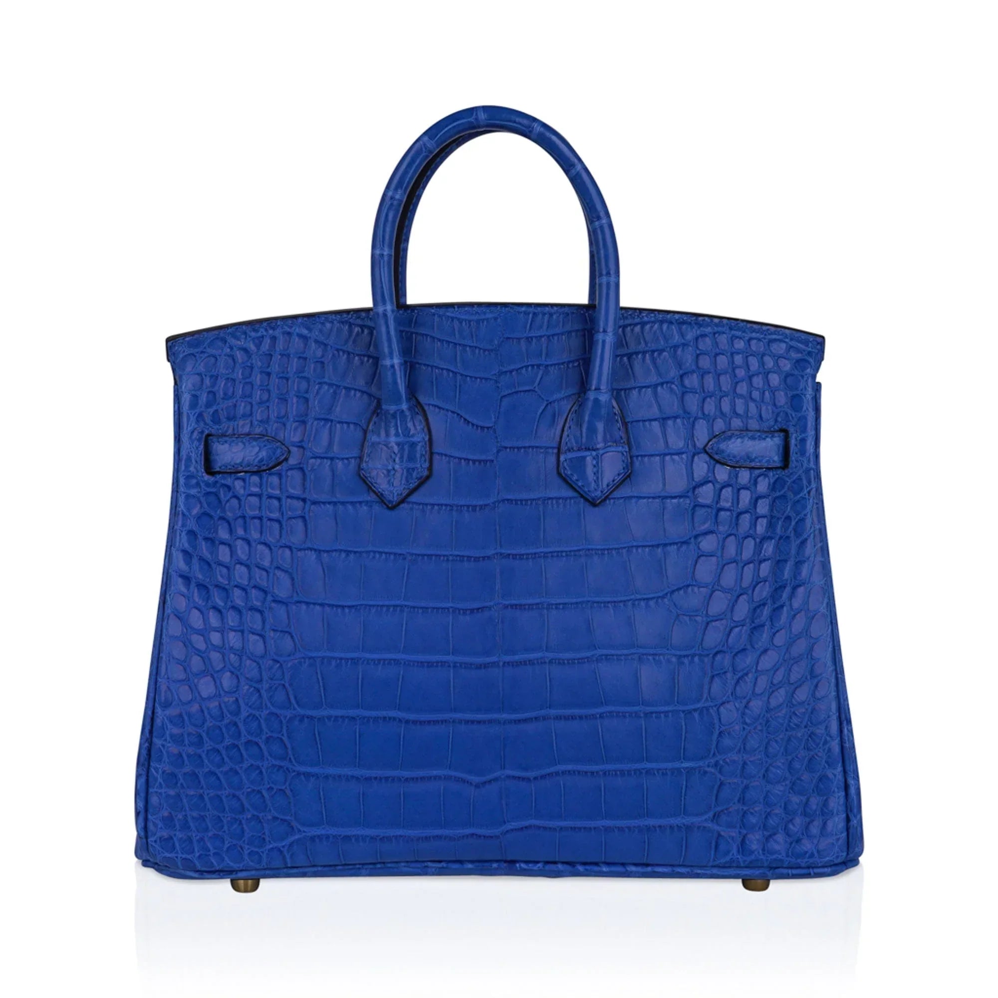 Birkin 25 Bag Blue Zellige Matte Alligator Gold Hardware