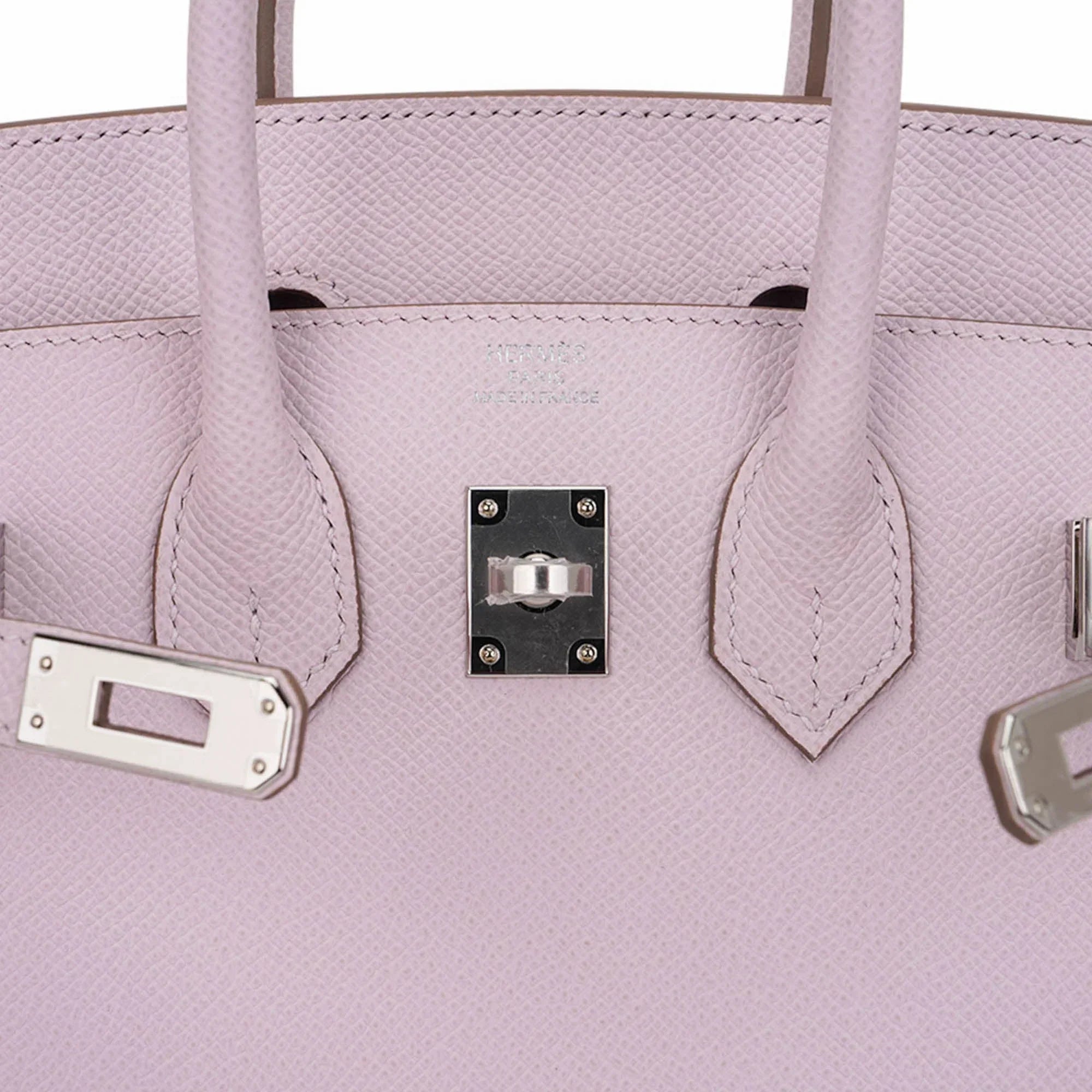 Birkin 25 Sellier Bag Mauve Pale Epsom Leather with Palladium Hardware