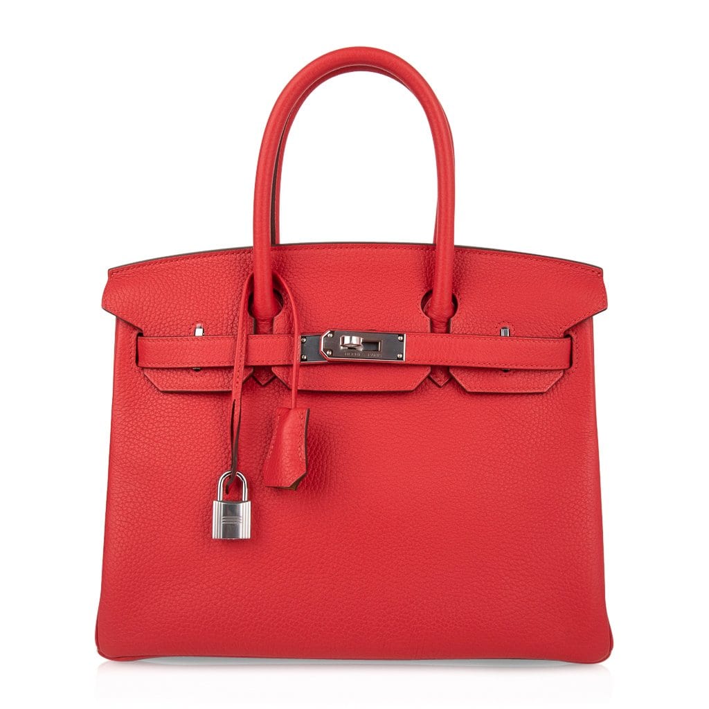 Verso Birkin 30 Bag Rouge Tomate & Natural Sable Togo Leather with Palladium Hardware