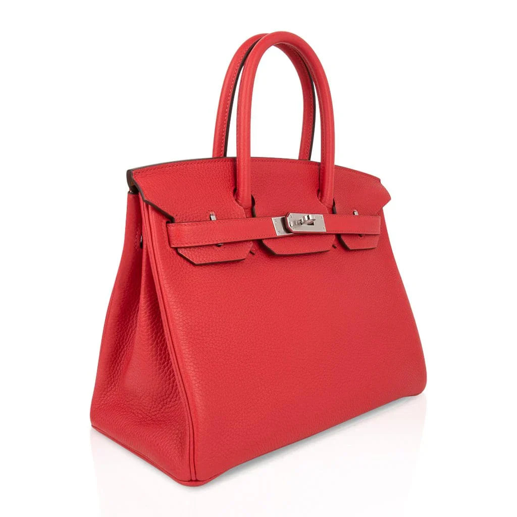 Verso Birkin 30 Bag Rouge Tomate & Natural Sable Togo Leather with Palladium Hardware