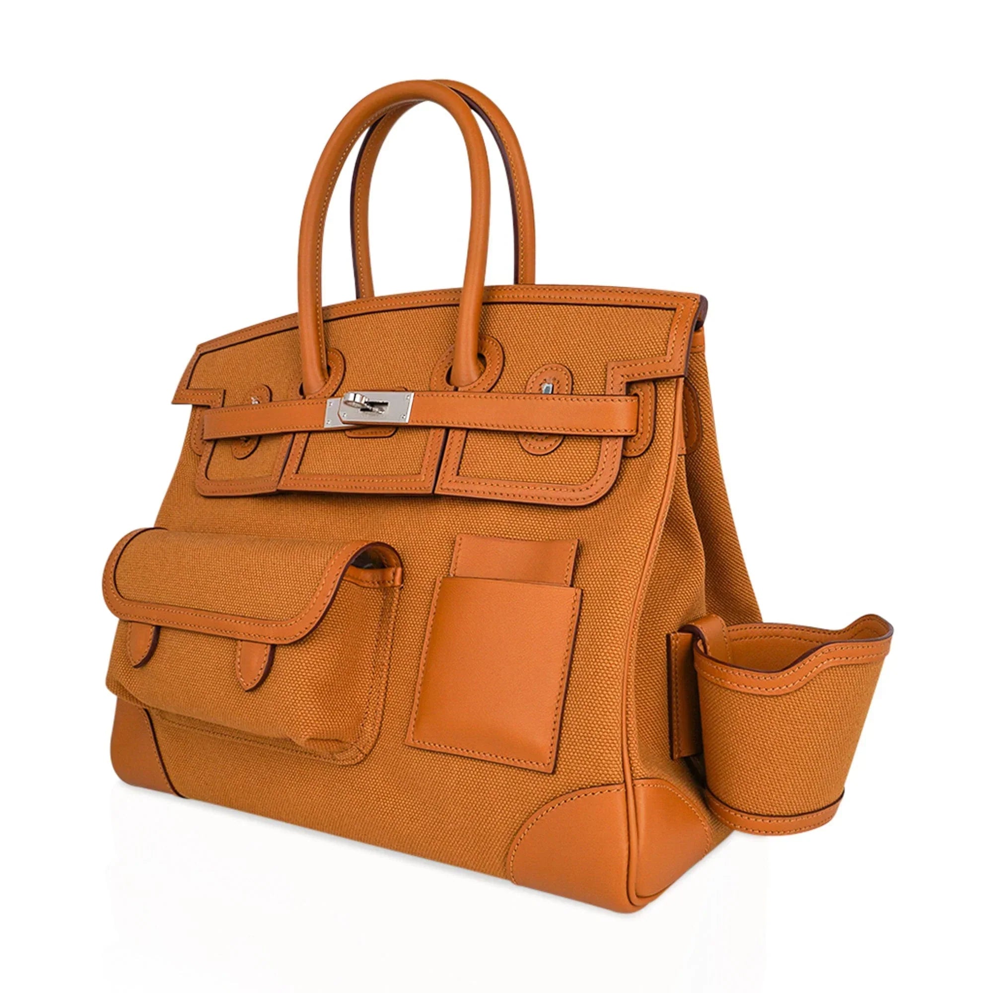 Limited Edition Birkin 35 Cargo Sesame Toile Goeland Swift Leather with Palladium Hardware