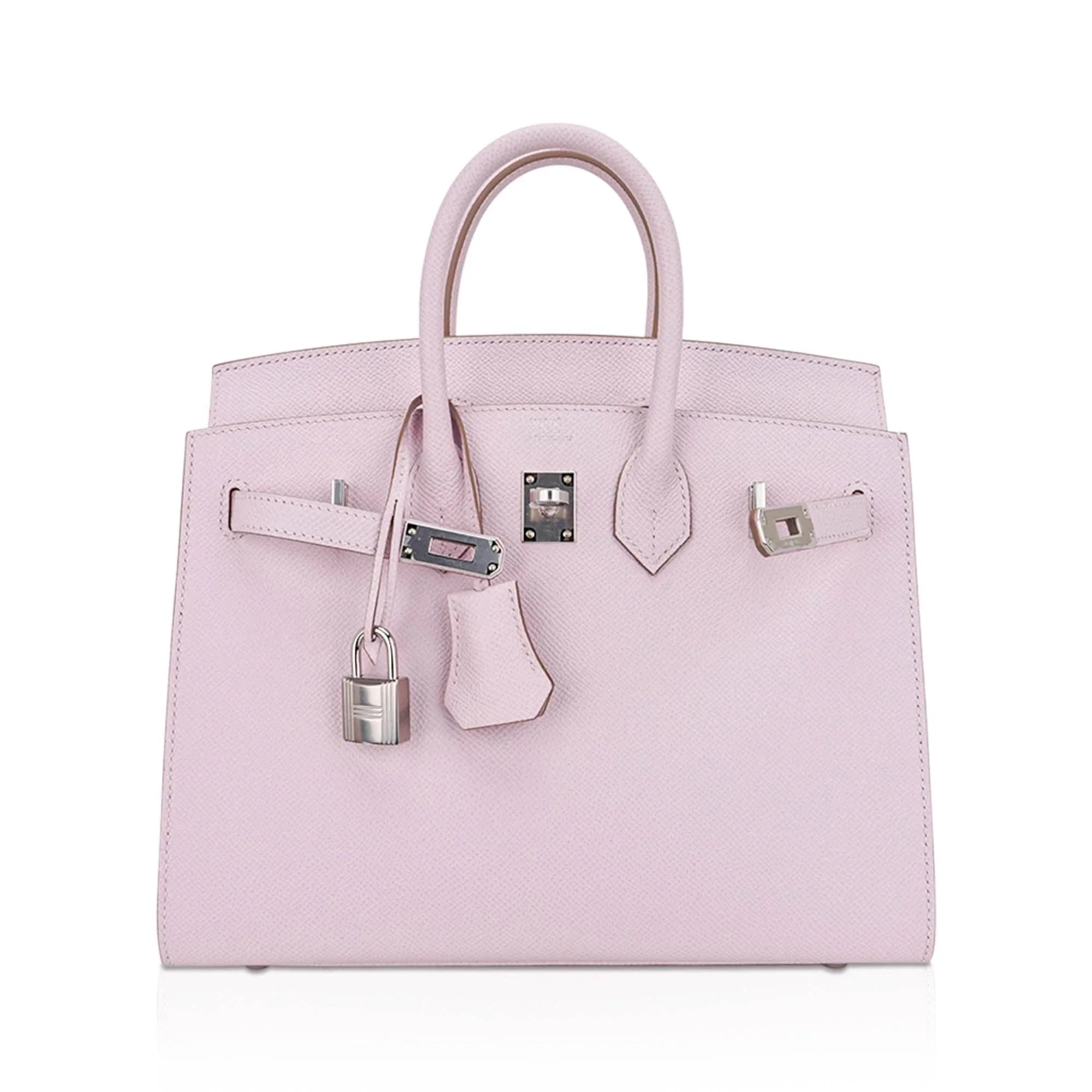Birkin 25 Sellier Bag Mauve Pale Epsom Leather with Palladium Hardware