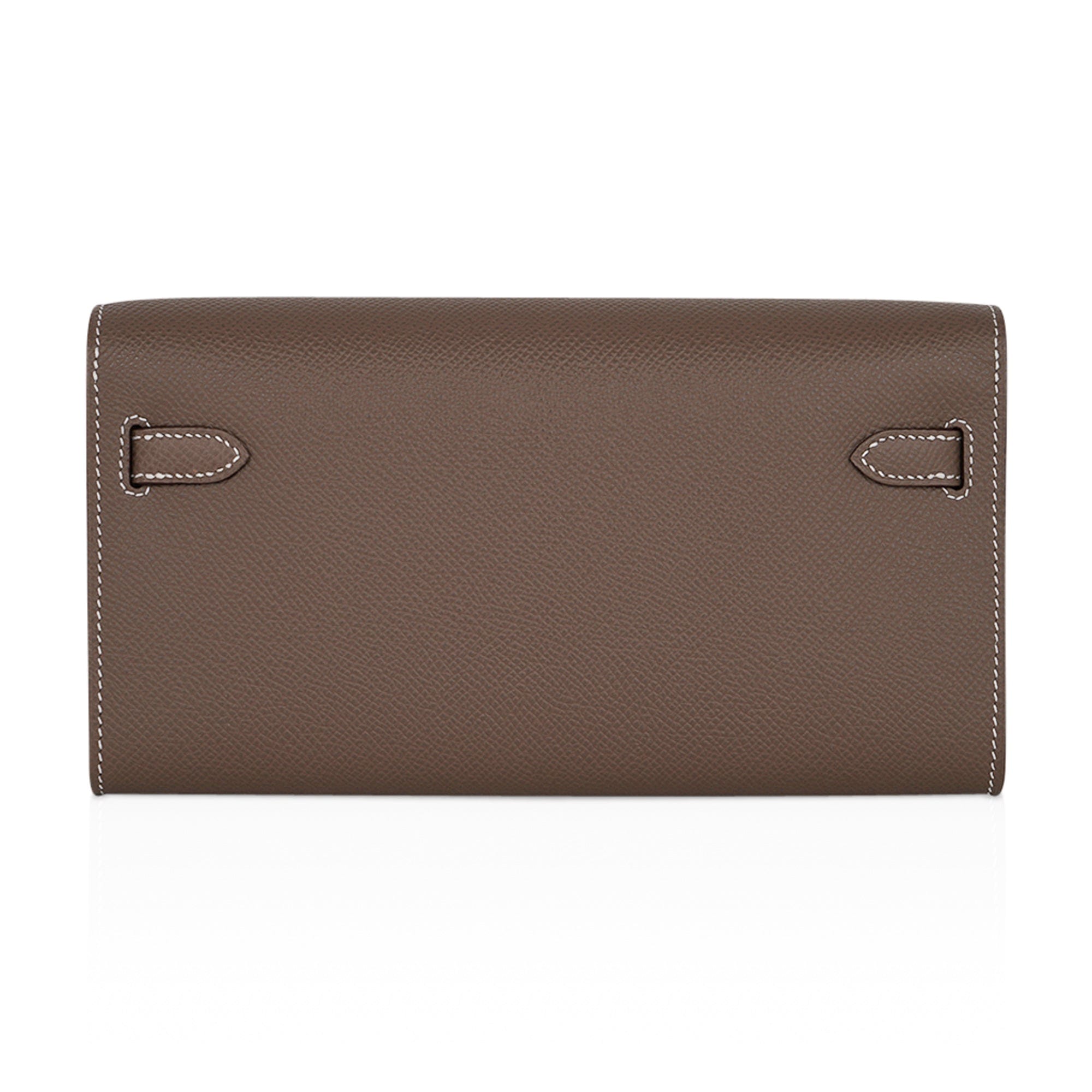 Kelly Classique To Go Wallet Etoupe Epsom Palladium Hardware New w/Box