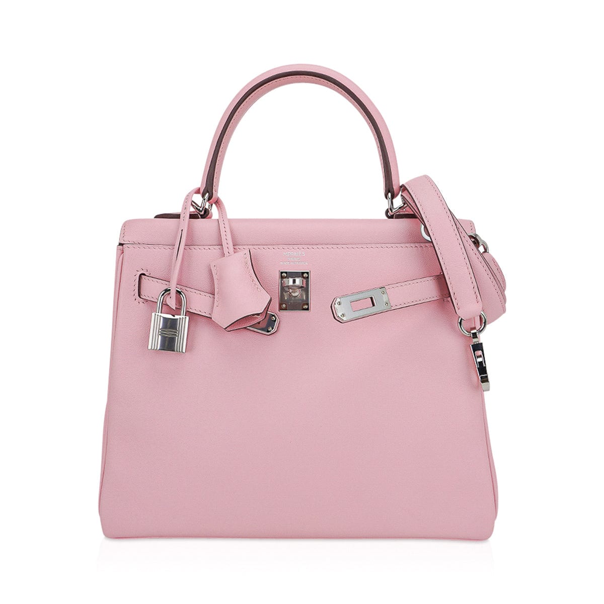 Kelly 25 Bag Rose Sakura Swift Leather with Palladium Hardware