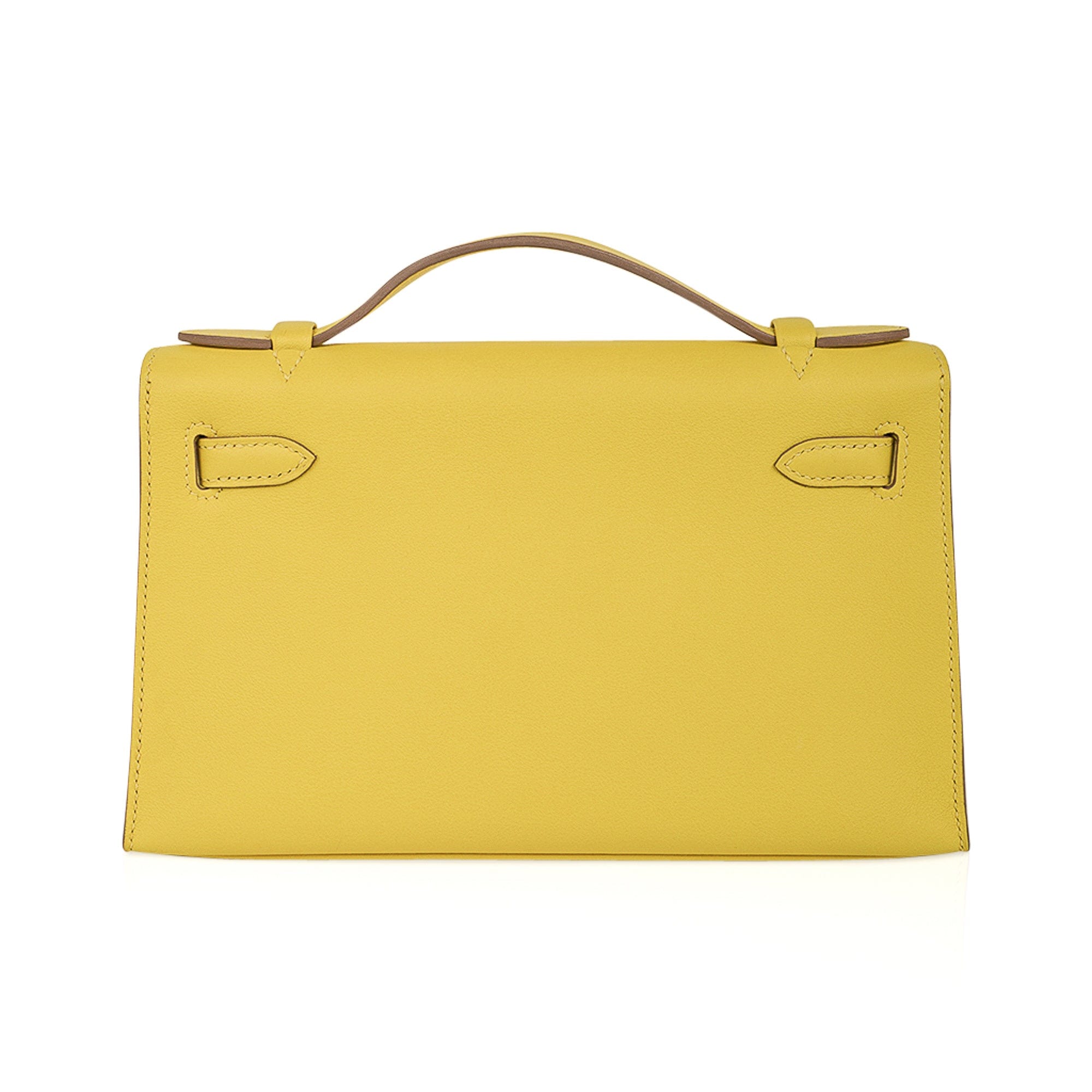 Kelly Pochette Bag Lime Clutch Gold Hardware Swift Leather