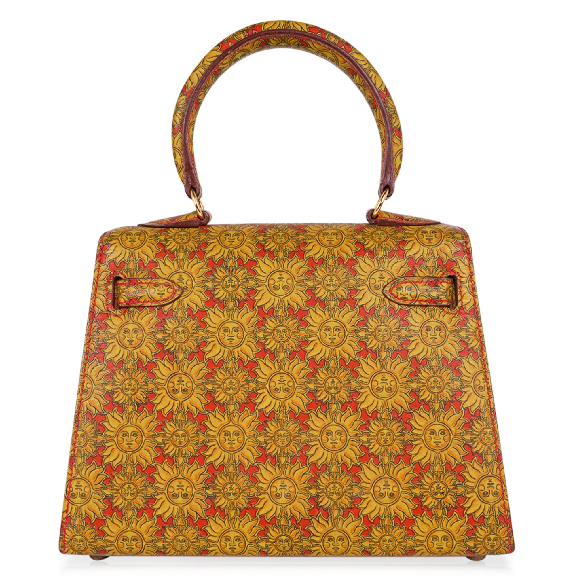 Vintage Mini Kelly 20 Bag Sellier Soleil Box Leather with Gold Hardware